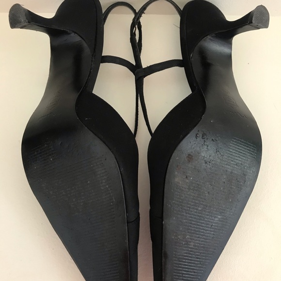 Nina Shoes Nina Kitten Heel Low Luster Black Satin Heels Poshmark